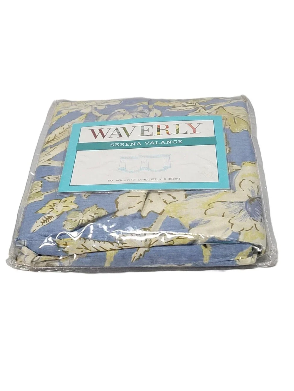 Waverly Augustine Chambray Serena Valance 50” X 18” Blue Floral